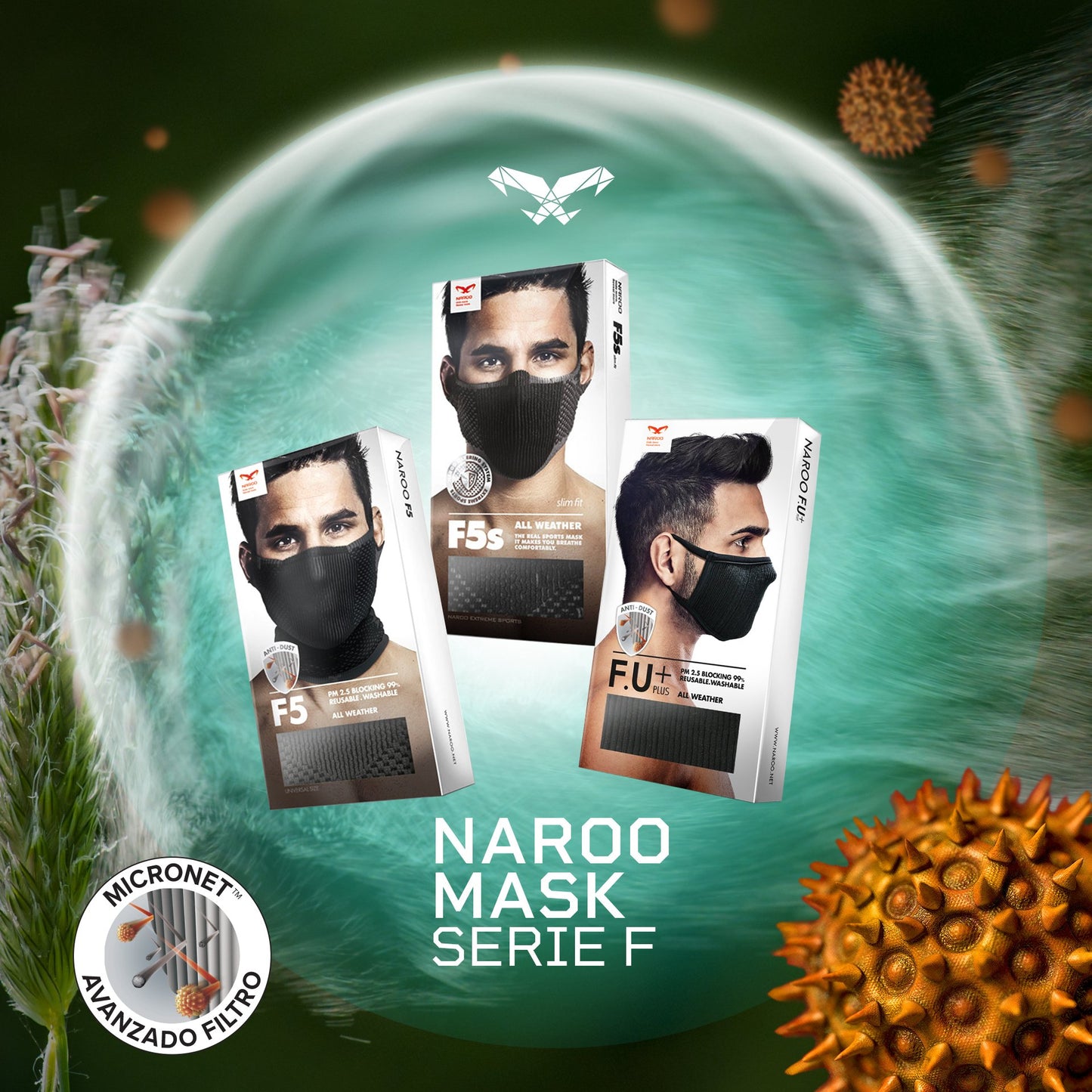 Mascara Filtrante Lavable Fu+ - Negra S/M