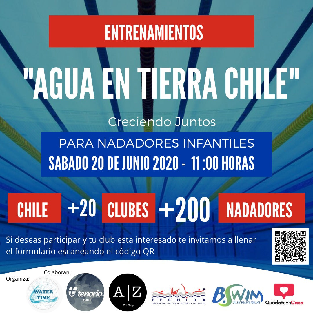 Agua en tierra, clubes chilenos de natación se unen para mantener la motivación de los atletas.