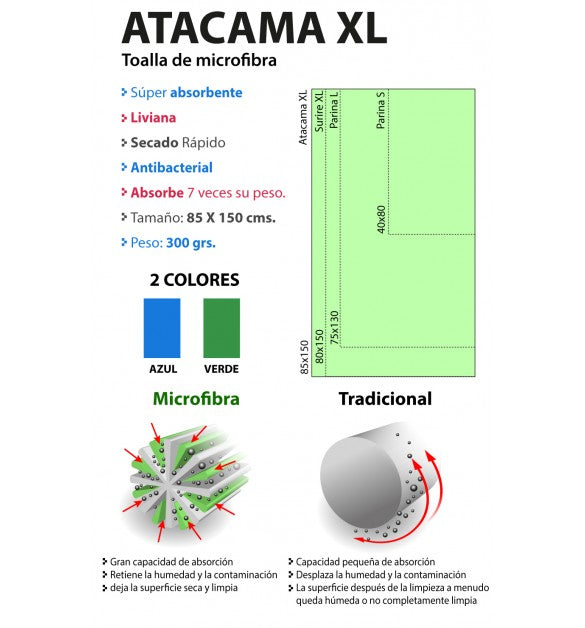 Toalla de Microfibra Atacama XL - Aqua Zone