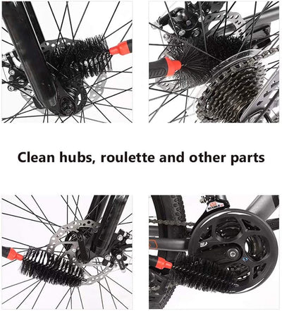 Set de 3 cepillos para limpieza de bicicleta